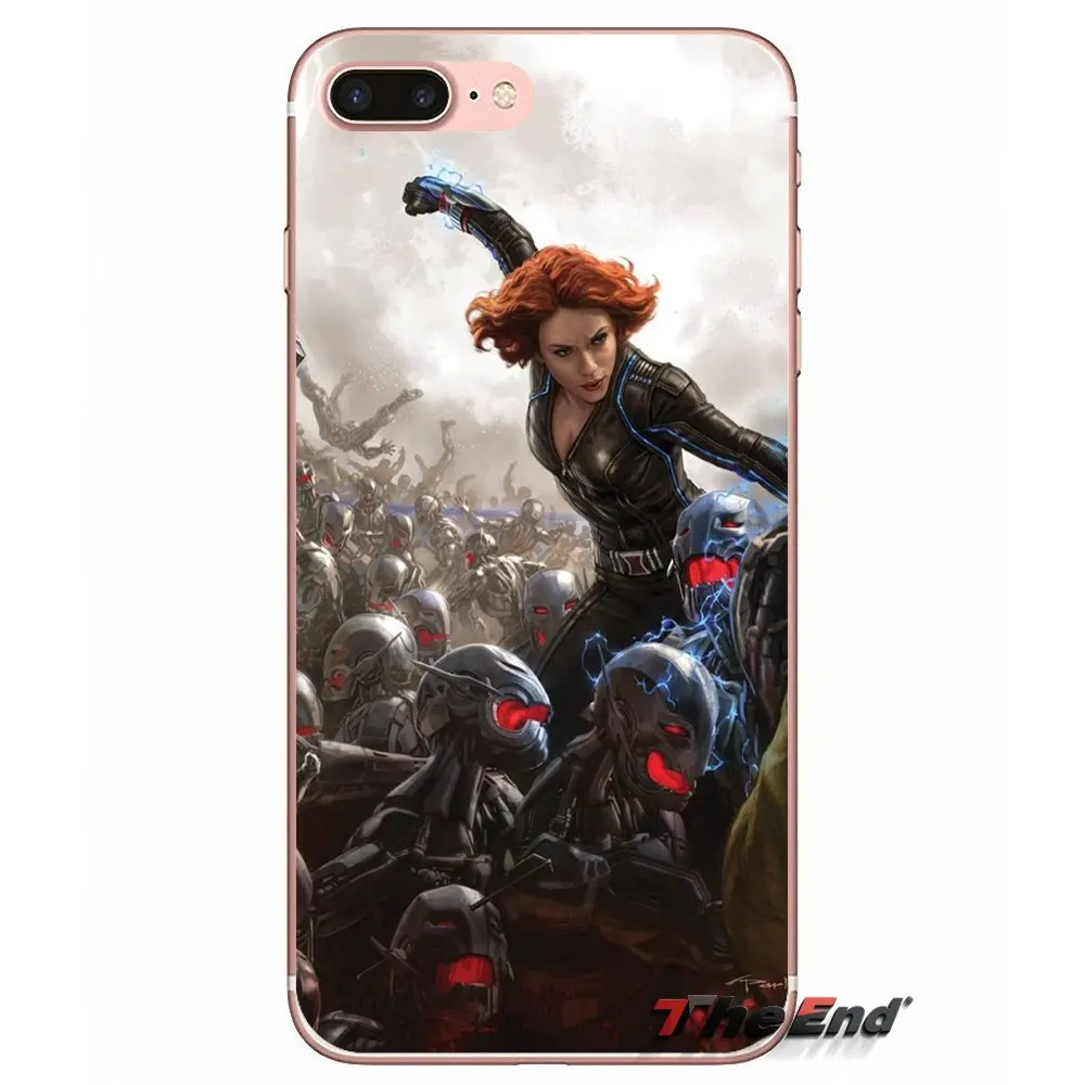 Знаменитый герой Черная Вдова аксессуары Чехлы для iPhone X 4 4S 5 5S 5C SE 6 6S 7 8 Plus Samsung Galaxy