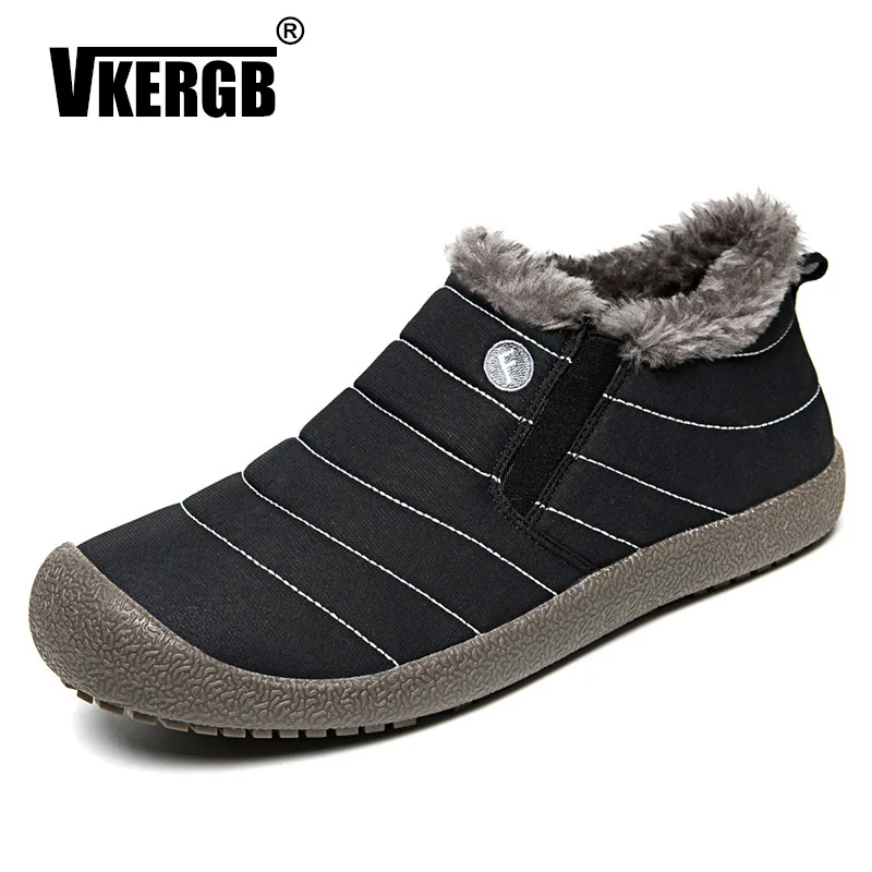 VKERGB Pluche Bont Mannen Shoes Hoge Kwaliteit Nieuwe зимняя теплая обувь kateen gevoerde Schoenen Slip Zachte Bodem
