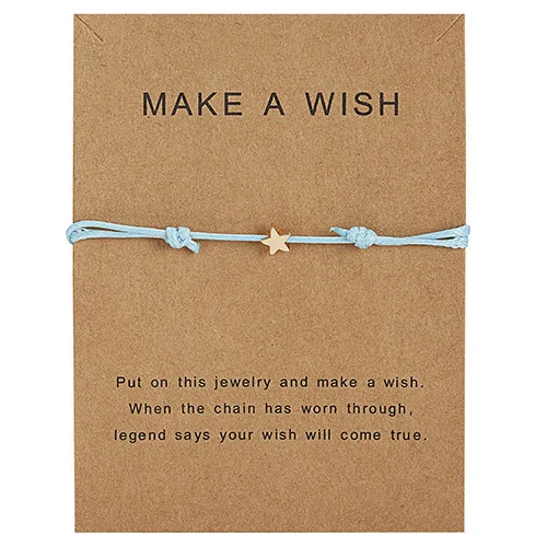 Браслет Wish Card, регулируемый, ручной, плетеный, женский, минималистичный, сердце, корона, круглая нить, Ehthic, браслет, Модные женские ювелирные изделия - Окраска металла: 29
