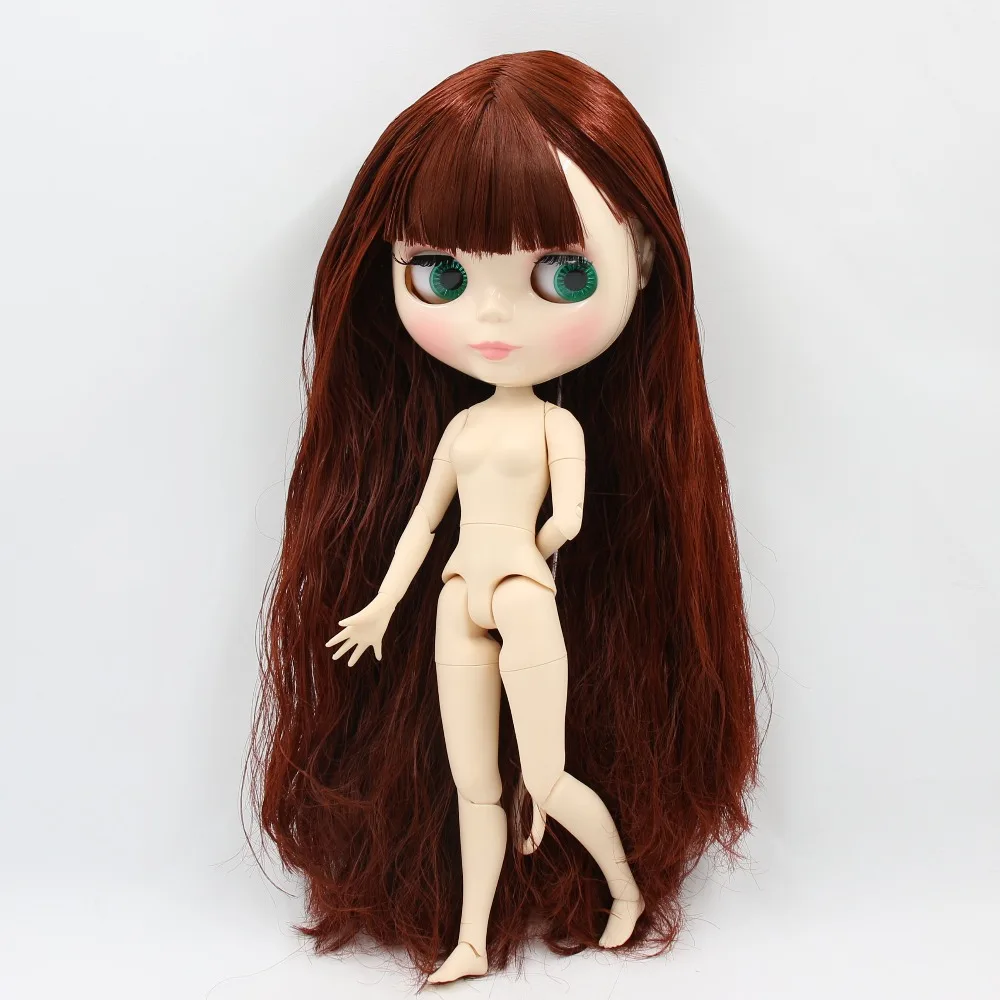 Кукла ICY DBS Blyth 1/6 bjd сустав тело белая кожа 30 см длинные волосы красные каштановые