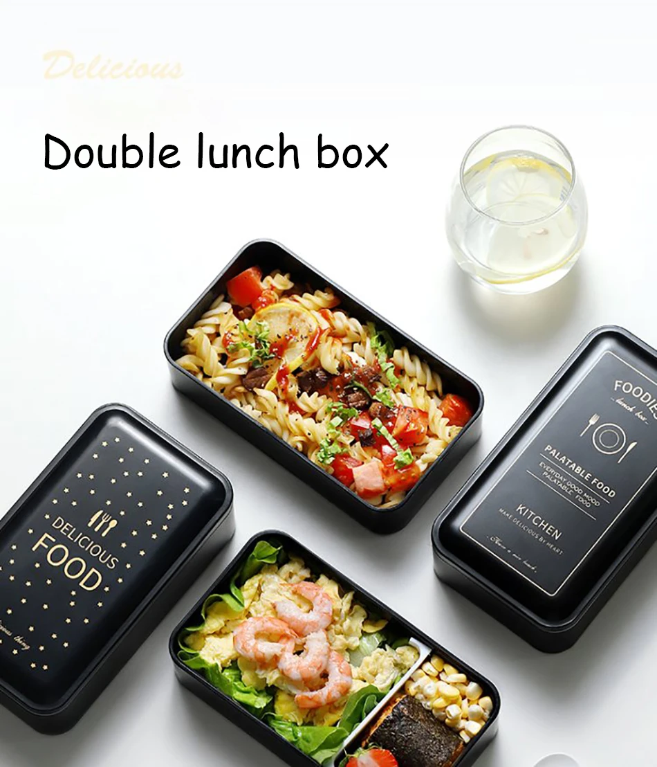 MICCK 1200 мл Microwavable Ланч-бокс двухслойная Bento коробка с Посуда Герметичный пищевой контейнер ланчбокс для школы офиса