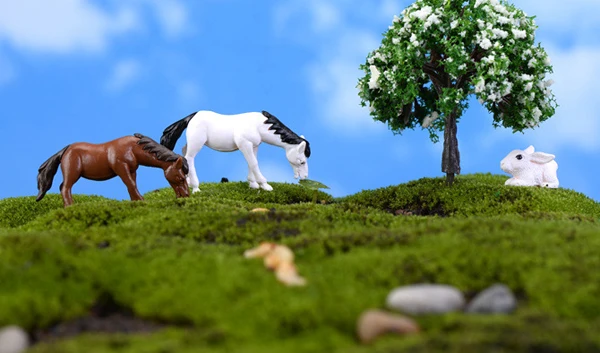 2 шт. лошадь девушки утки фигурка Овцы сказочное животное сад miniatura украшения ремесло Домашний декор мини ядритм гном