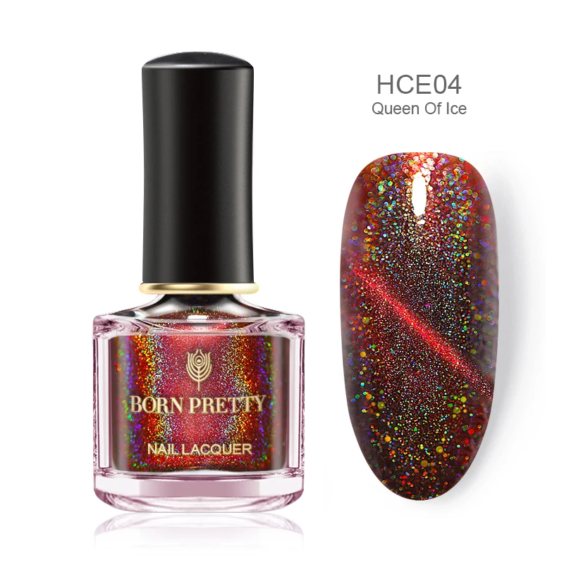 BP-HCE04 BORN PRETTY кошачий глаз ногтей голографический лак Хамелеон Блестящий Блестки Маникюр Декоративный Лак для ногтей черная основа требуется магический лак - Цвет: BP-HCE04
