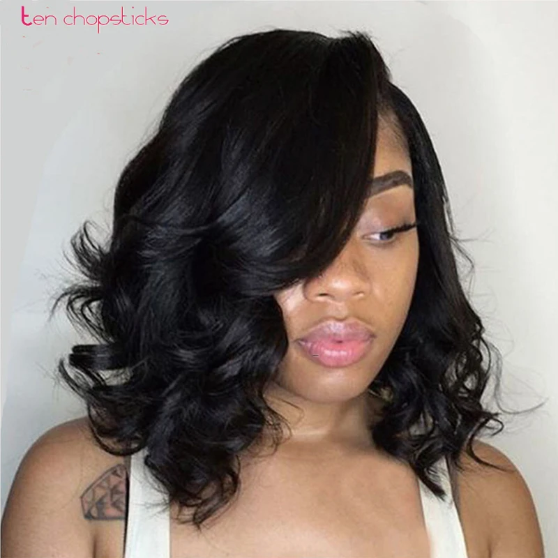 8А Бразильский Девственные Волосы Бесклеевого Полный Парик Шнурка Для Черная