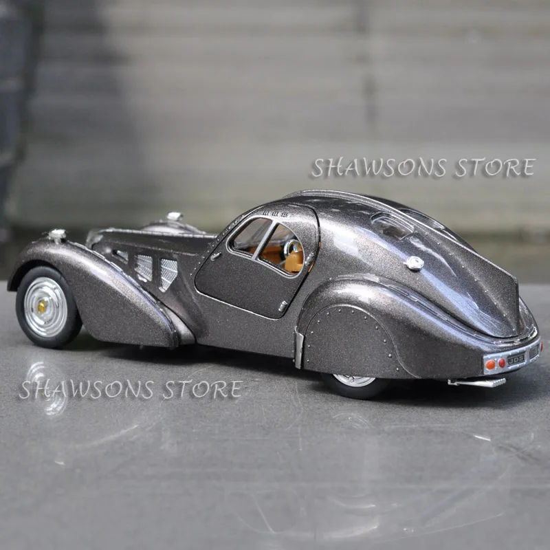 1:28 литая металлическая винтажная модель автомобиля Bugatti Type 57SC Atlantic игрушка со