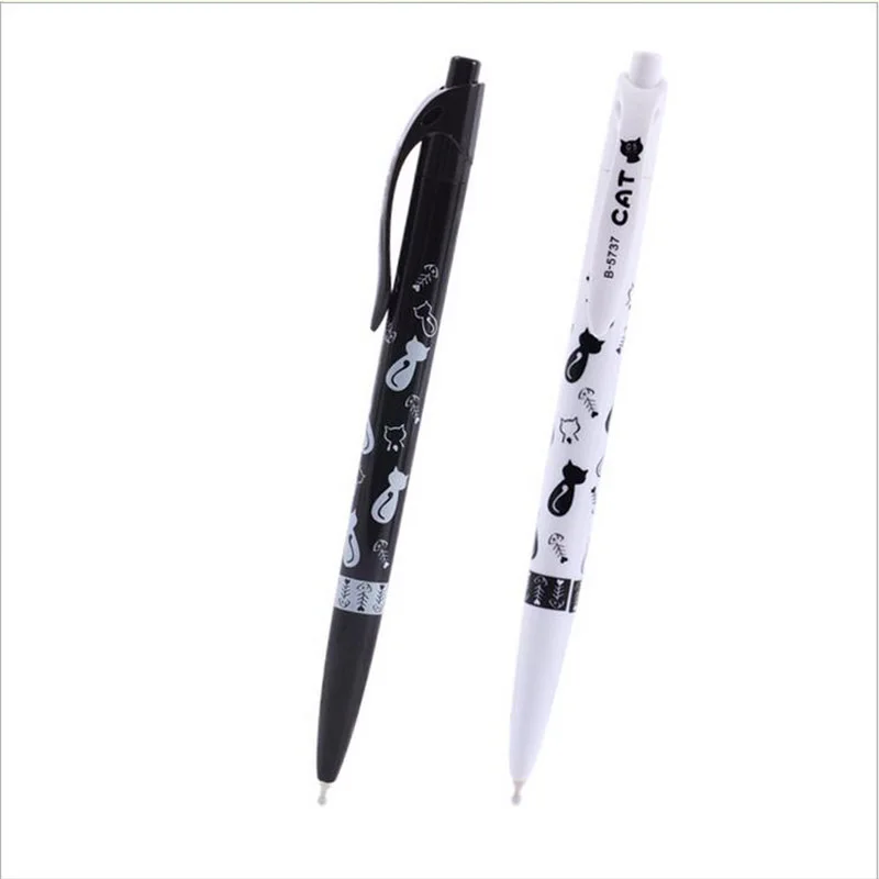 Ручка шариковая черная/белая 0 5 мм 2 шт./компл.|ballpoint pen|cat ballpoint penpen kawaii |