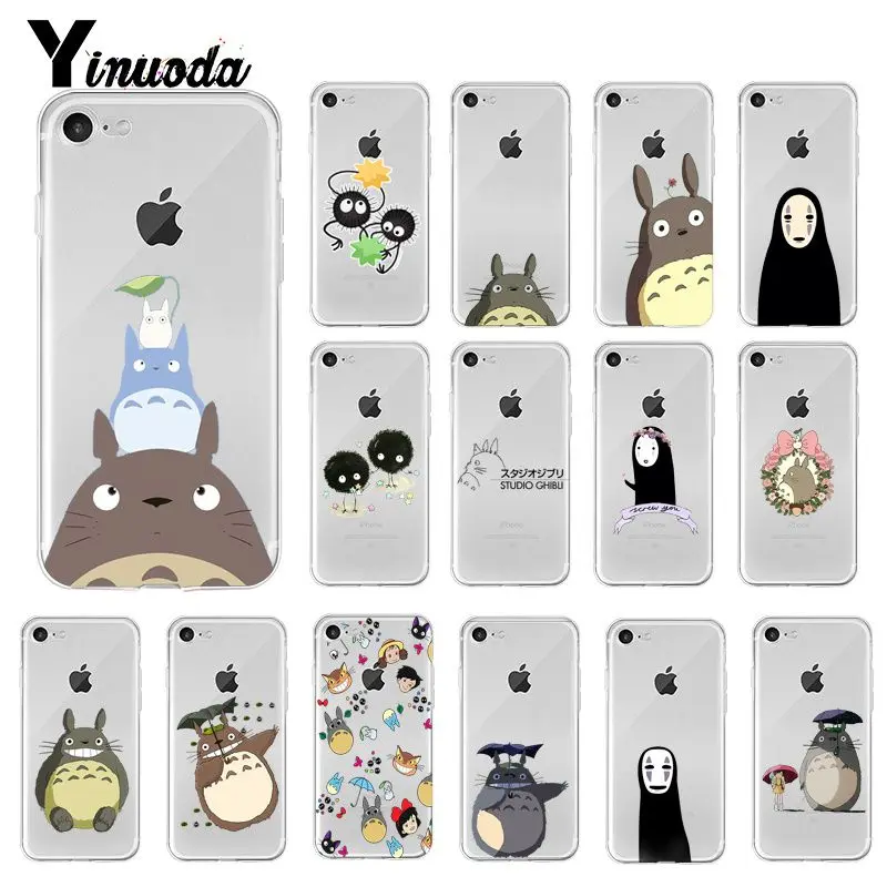 Yinuoda милый Totoro унесенный спиралью Ghibli Аниме Миядзаки чехол для телефона iPhone 8 7 6S
