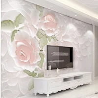custom 3d stereo flowers rose murals wallpaper living room bedroom background wall paper for wall 3 d papel de parede home decor