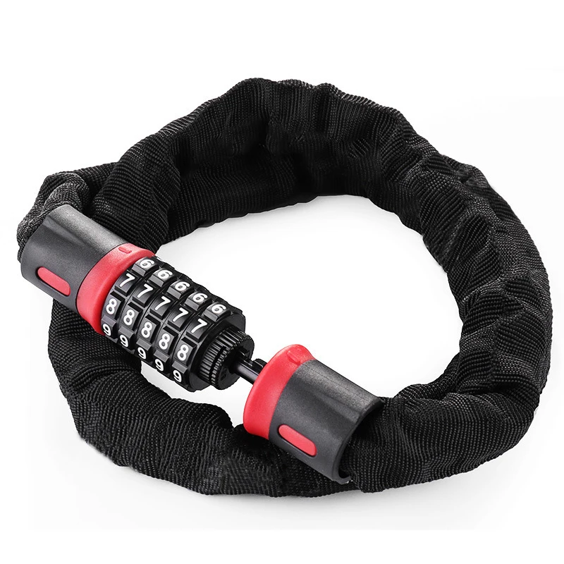 Bicycle Lock Safe Metal Anti-Theft Chain 5 Letters Code Outdoor Security Reinforced Cycling Accessories | Спорт и развлечения