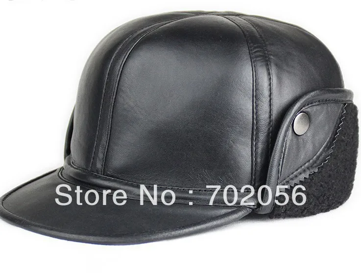 Thick warmer winter real sheepskin Leather Newsboy Hats casual HAT CAP 7pcs/lot #3102