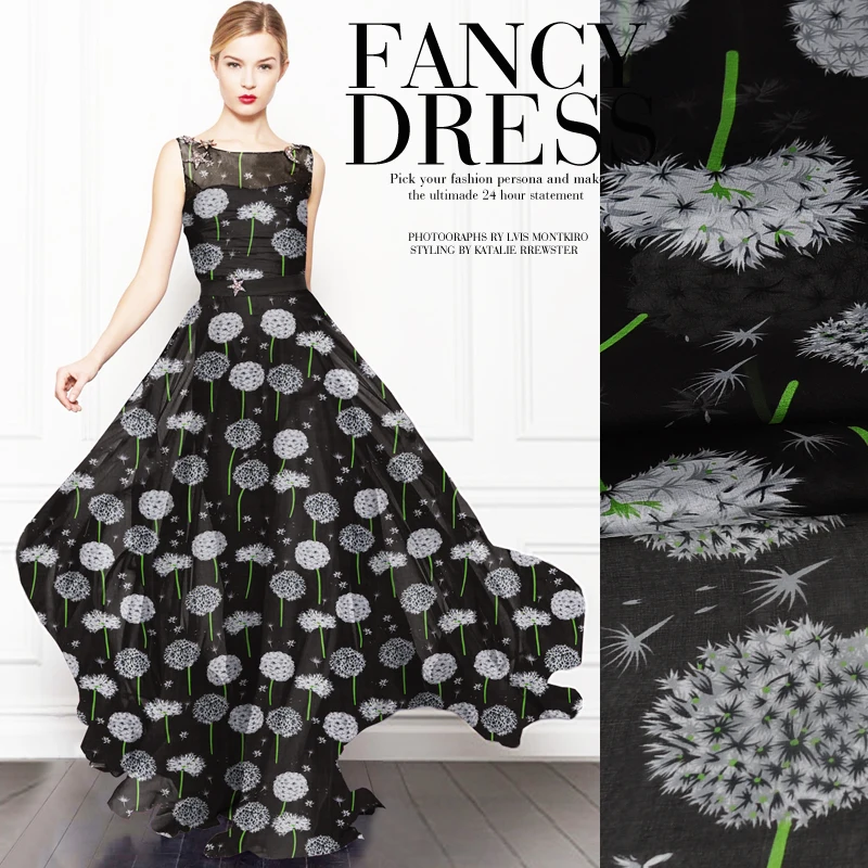 Шифоновая ткань с принтом для шитья 6 мм чистый шелк 100% тутового шелкопряда