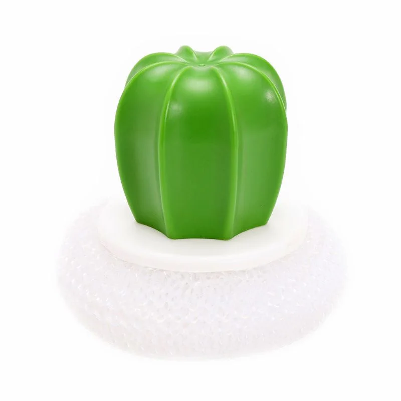 Plastic PP Cotton Утилита проволока из нержавеющей стали шариковая кисть с ручкой Чистящая губка для кухонный очиститель скраб миска инструменты для очистки - Цвет: Plastic PP Cotton