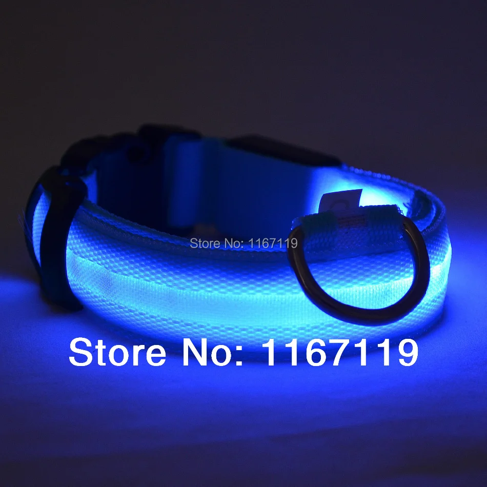 Безопасность мигающий ошейник для собак светодиодные фонари нейлоновые
