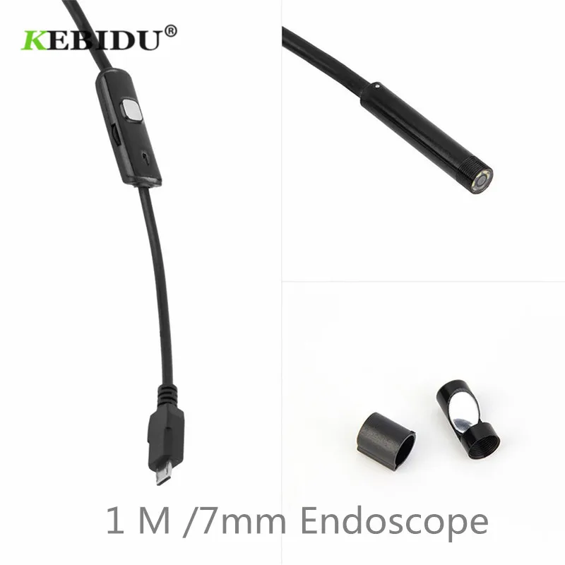 USB эндоскоп KEBIDU с объективом 7 мм водонепроницаемая камера бороскоп гибкой