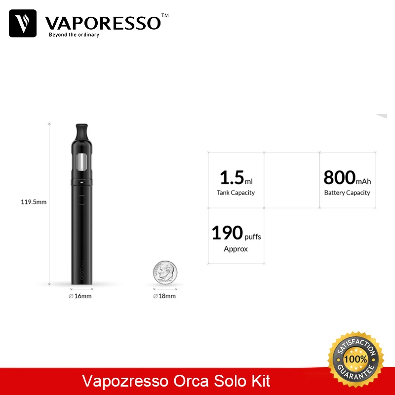 Vaporesso Orca соло комплект 800 мАч Vape ручка электронная сигарета цилиндрический вейпер