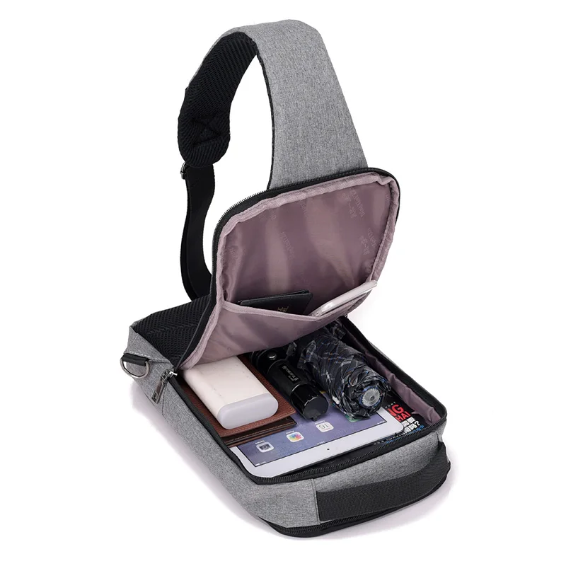 Dingxinymizu USB дизайнерская нагрудная сумка водонепроницаемая мужская