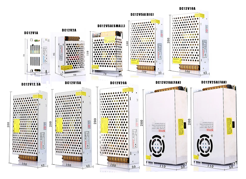 JC power DC12V светодиодный трансформатор, адаптер питания, адаптер переменного тока 110-220 В в постоянный ток 12 В 2A 3A 5A 10A 20A 30A драйвер для светодиодный полосы