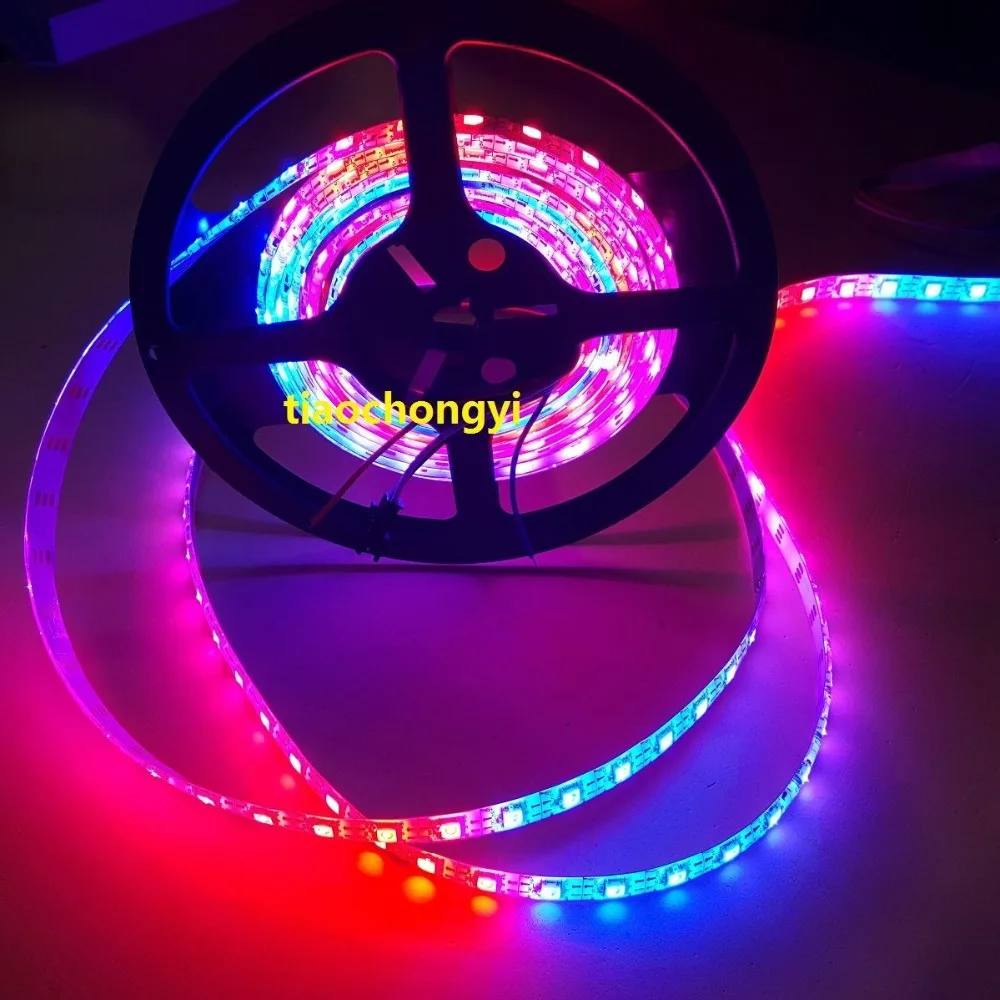 Светодиодная лента WS2812B RGB 5 м 60 пикселей/м Адресуемая В черная печатная плата
