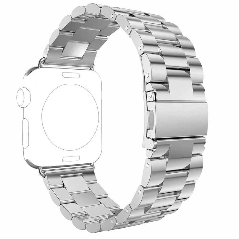 Ремешок для Apple watch Band 4 5 correa iwatch 42 мм 38 мм 3 2 44 мм 40 мм браслет из нержавеющей стали pulseira Apple watch 4 аксессуары - Цвет ремешка: silver