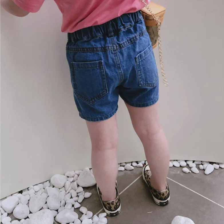 Джинсовые шорты для девочек лето 2019 джинсовые маленьких детские ковбойские