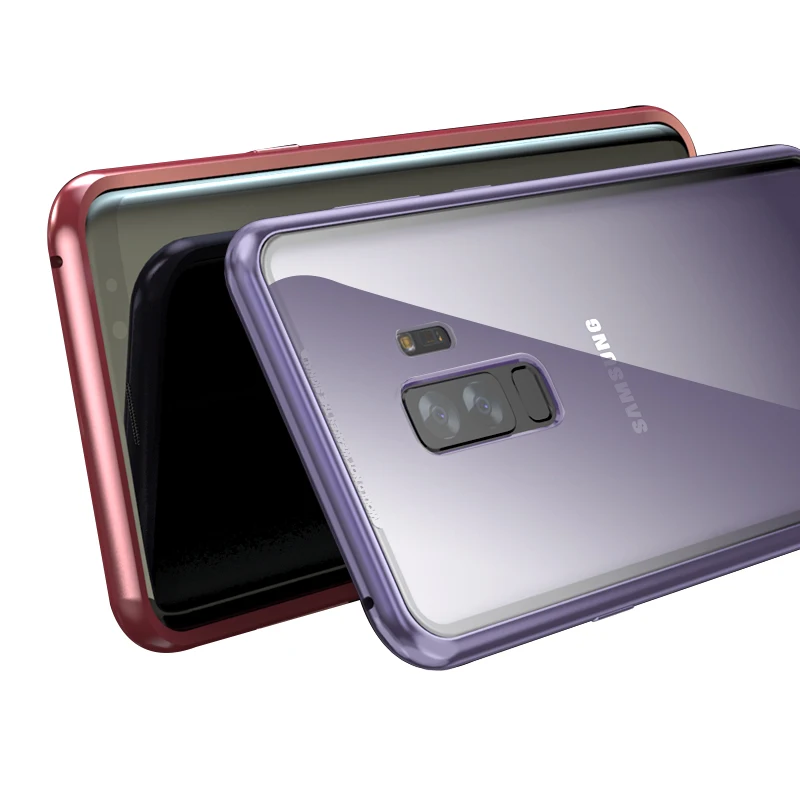 Отдельный магнитный металлический чехол для samsung Galaxy Note 10 Plus 10+ S10 S9 S8 Plus S10e Note 8 9 прозрачная задняя крышка из закаленного стекла