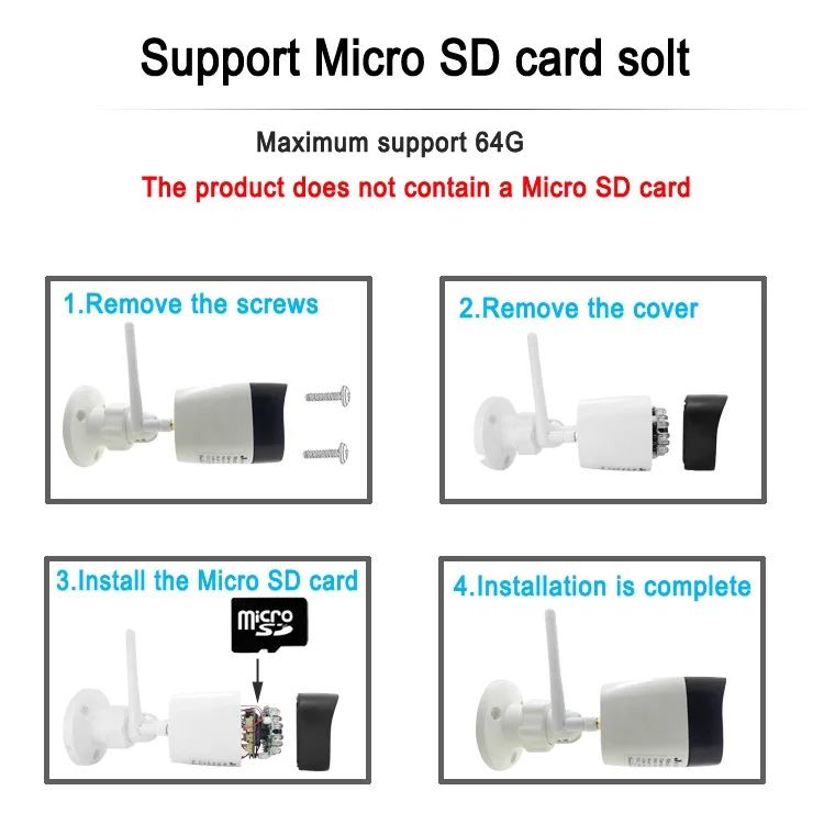 Камера видеонаблюдения JIENU IP Wi Fi водонепроницаемая беспроводная с разъемом Micro sd