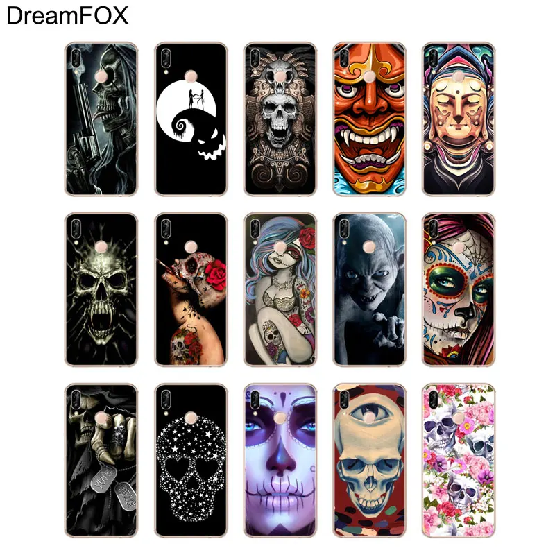 DREAMFOX M452 Death Bone Science Soft TPU Silicone Case Cover For Huawei Honor 6A 6C 7X 9 10 P20 P30 Lite Pro P Smart 2019 |