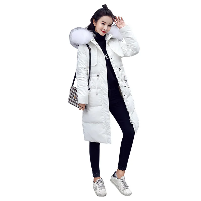 Новая белая куртка-пуховик на утином пуху женские парки для зимы Женская Длинная