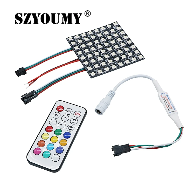SZYOUMY 8x8 16x16 8x32 пикселей SK6812 WS2812B индивидуально Адресуемая цифровая Гибкая
