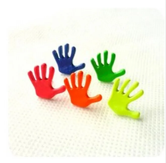 Разноцветные флуоресцентные ультракрасивые серьги в виде ладоней с героями