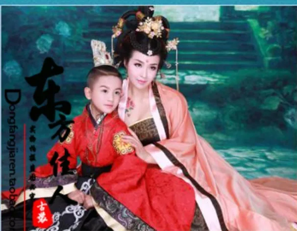 Xi Zhou Qu Han династия родитель-ребенок мать-сын Hanfu костюм наборы детский день