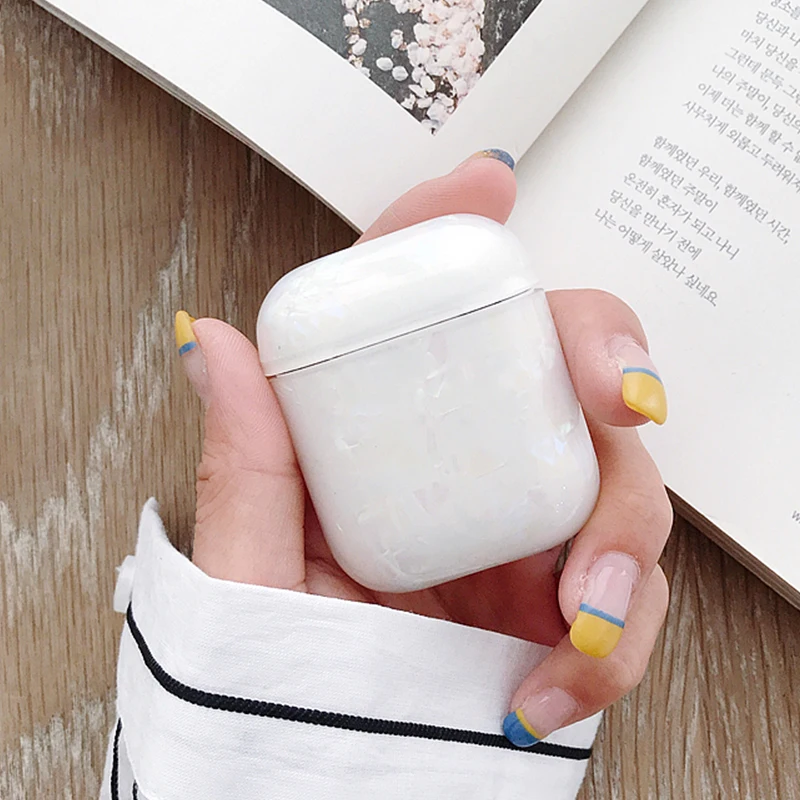 Беспроводной Bluetooth чехол для наушников с узором в виде ракушки для Apple AirPods 1 2 силиконовый чехол для зарядки s Для Air pods защитный чехол
