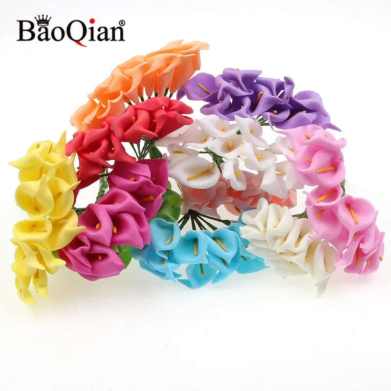 12 шт/мини-пенопласт Калла из искусственных цветов букет для невесты свадебное