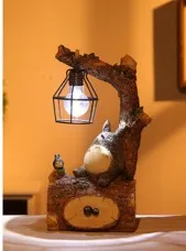 Sit TOTORO Творческий смолы Тоторо ночной Светильник СВЕТОДИОДНЫЙ прикроватный ночник для детей подарок на день рождения декор комнаты - Испускаемый цвет: Sit TOTORO