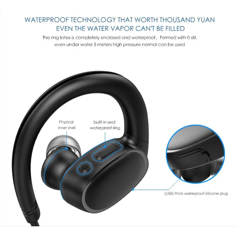 Новейший OVEVO X9 MP3 плеер bluetooth 4 2 наушники 8G IPX7 водонепроницаемые профессиональные