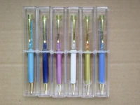 crystal pens sets gold crystal diamond pens with transparent box gold ballpoint pens free shipping and drop shipping