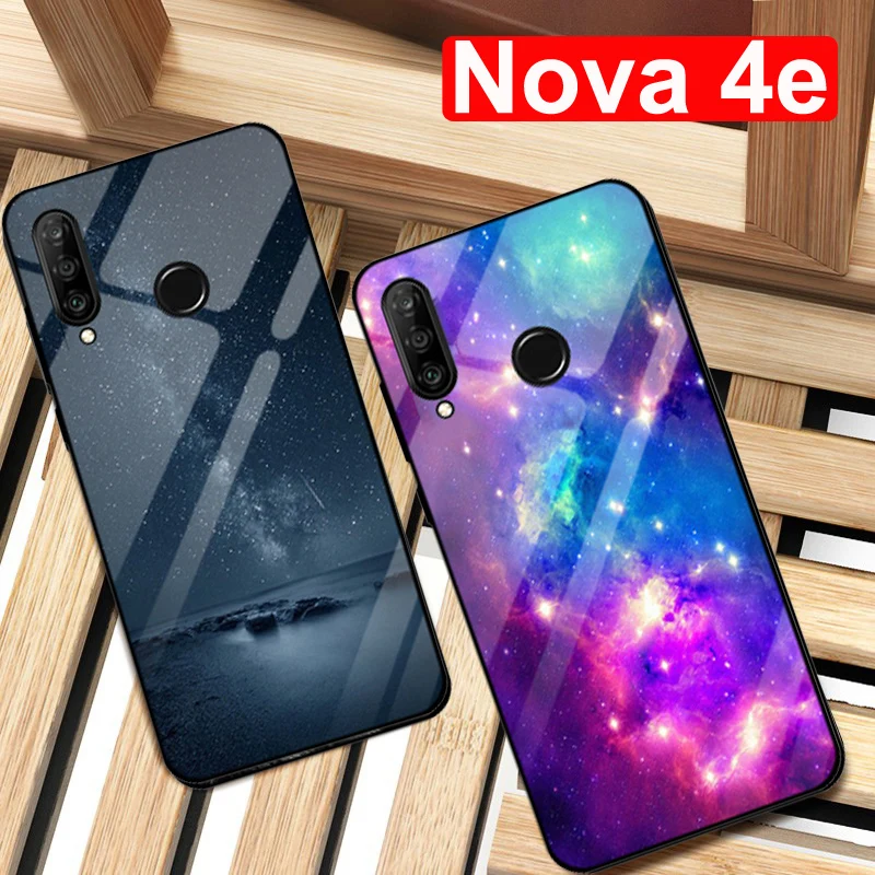 Для Hauwei Nova 4e чехол 6 15 &quotзвездная звезда закаленное стекло + TPU Край тонкий жесткий