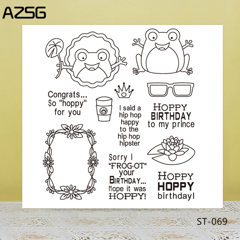 

AZSG Cute Frog Silicone Clear Stamps/Seal For DIY Scrapbooking Decorative Card Making Craft Fun Decoration Supplies