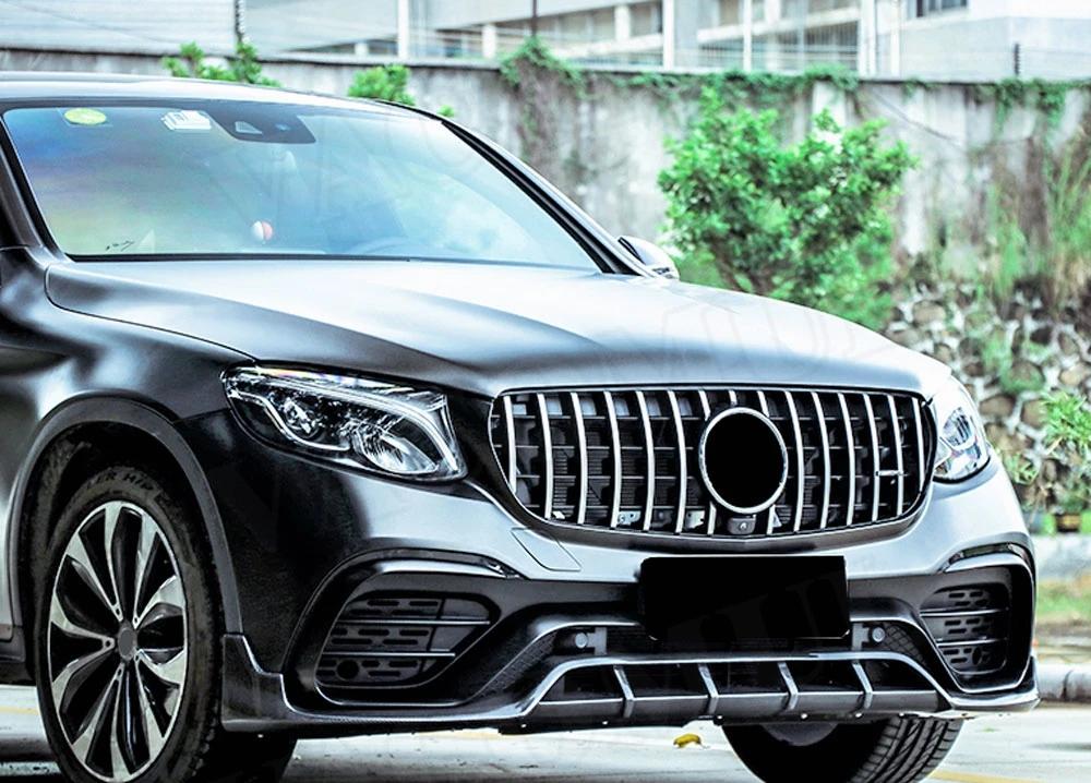 В Стиль углеродного волокна передний спойлер Canard сплиттеры для Mercedes Benz GLC класс купе W253 C253 GLC63S