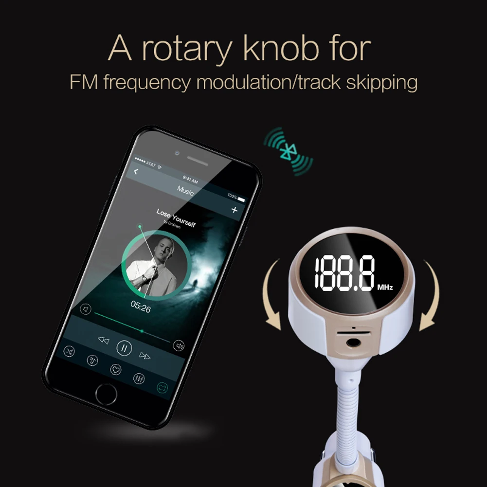 1 шт. Bluetooth автомобильный комплект беспроводной fm передатчик радио адаптер