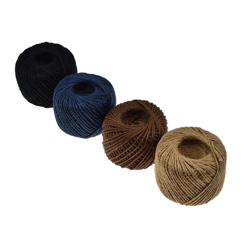 KOKNIT 100 м/рулон цветная пеньковая веревка из мешковины натуральный джутовый шпагат из мешковины 2 мм 3 акции упаковка для свадебного подарка