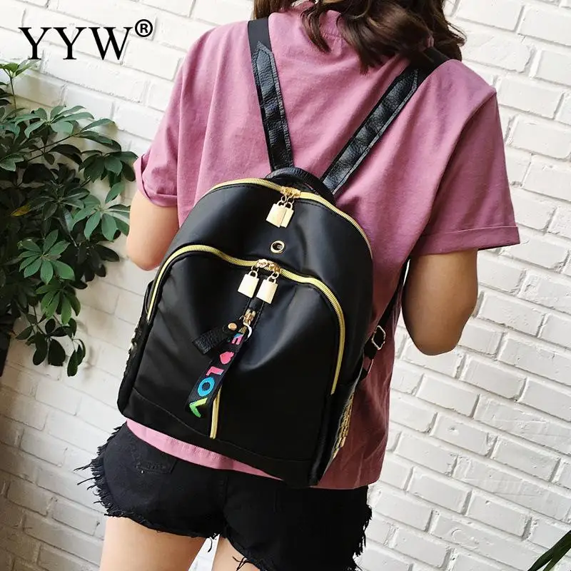 2018 повседневный рюкзак для женщин черный Оксфорд школьные сумки подростков