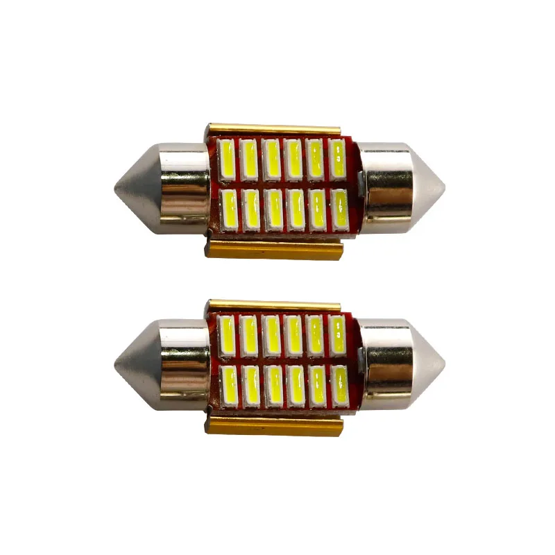 100 шт. термостойкая гирлянда 12 SMD 4014 LED 50 мА C5W 31 мм 36 39 41 безотказный автомобильный