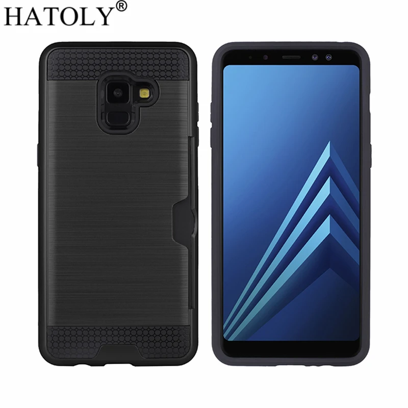 Hatoly чехол для samsung Galaxy A8 2018 Чехол-Броня с эффектом силиконовый резиновый жесткий