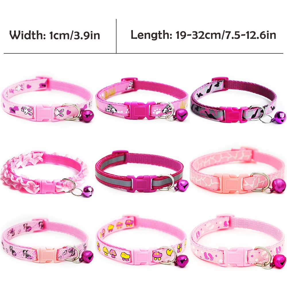 Розовый ошейник для кошек маленьких средних собак домашних животных с
