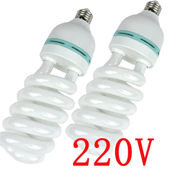 Черный Фотографическое освещение 2 шт 150 Вт лампы E27 5500K CFL фото студия видео лампа дневного света сбалансированная энергосберегающая флуоресцентная лампа - Цвет: Черный