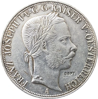 1867 Австрия 3 1/2 гульденовые монеты 41 мм|Безвалютные монеты| |