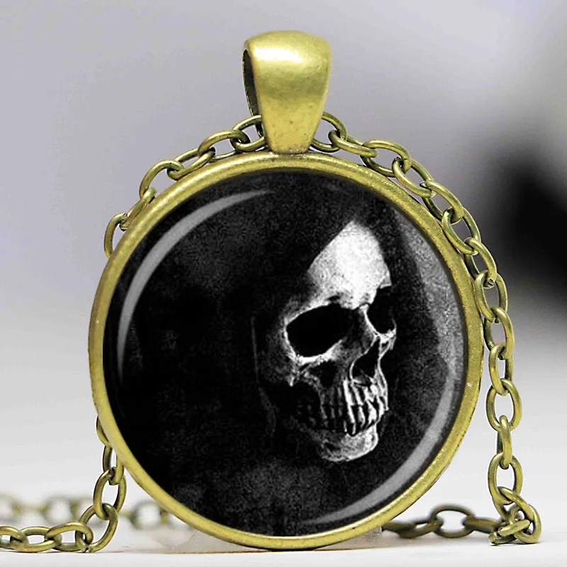 Модные ювелирные украшения ожерелье с подвеской в виде черепа Санта смерти