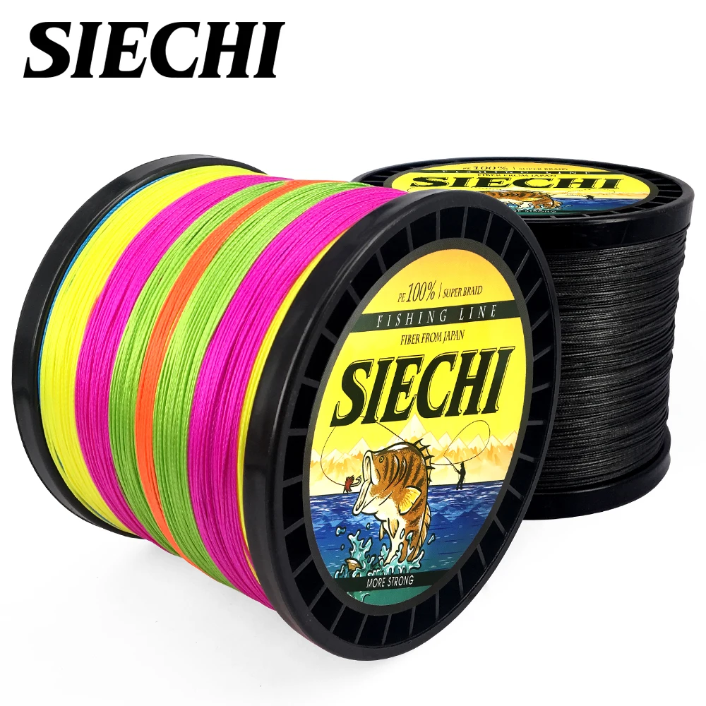 Леска рыболовная SIECHI 8 плетеных нитей 1000 м ПЭ 20LB 88LB прочная Японская