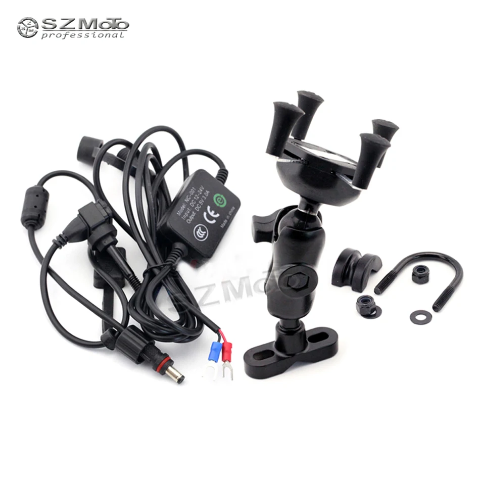 

X-Grip Phone Holder USB Charger For SUZUKI GSR 400/600/750 GSX-S750 GSX-S1000/F GSX1300 B-KING Motorcycle GPS Navigation Bracket